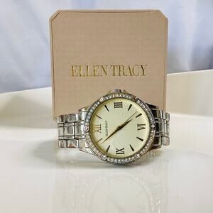 Ellen Tracy™️ Gold Tone Watch with Rhinestones
